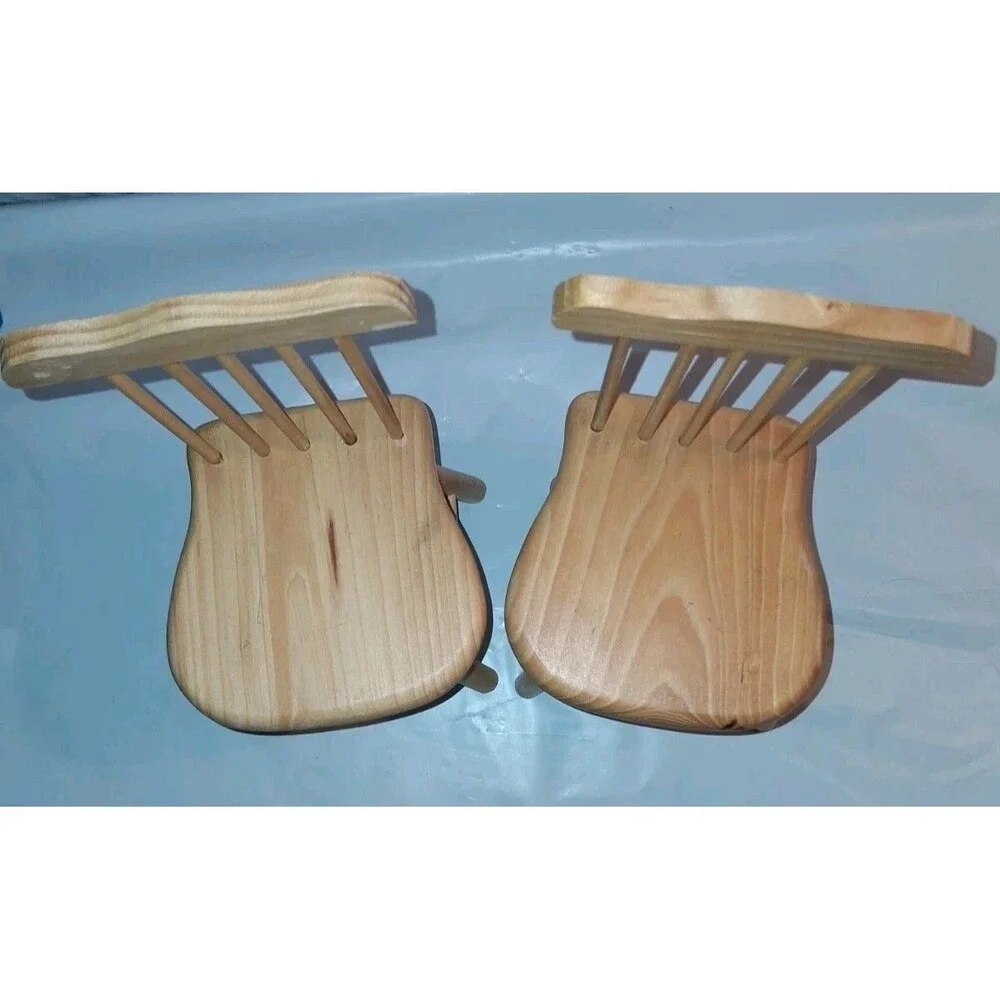Light Oak‎ Dollhouse Chairs 2 Miniature Child Play Small Kitchen